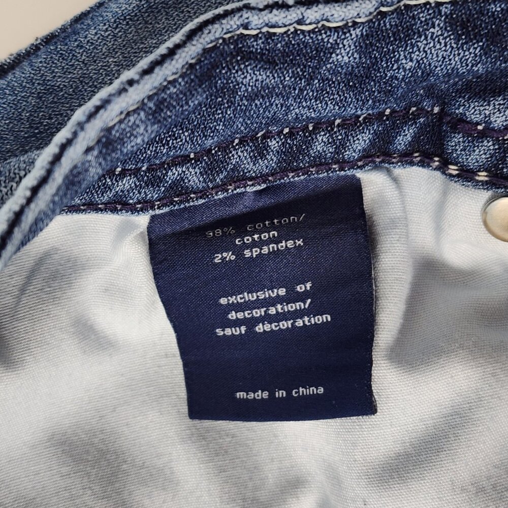 VIGOSS Heritage Fit Frayed Hem Embellished Denim‎ Shorts S 12 Thick Stitch - Picture 6 of 10